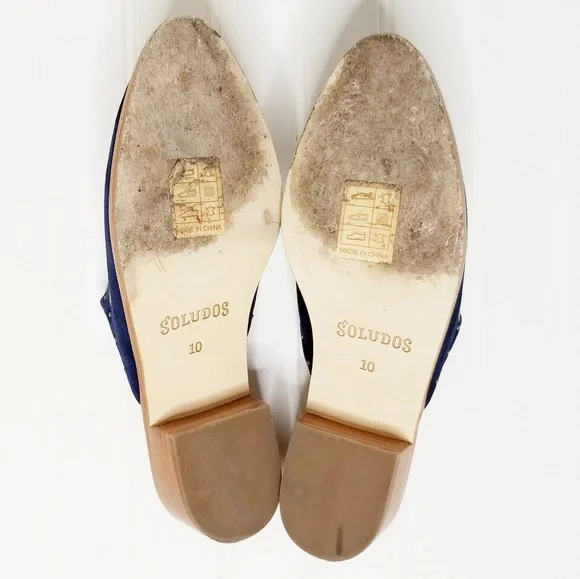 Soludos x Anthropologie Jardin Embroidered Suede Leather Mules 10 - Picture 6 of 8